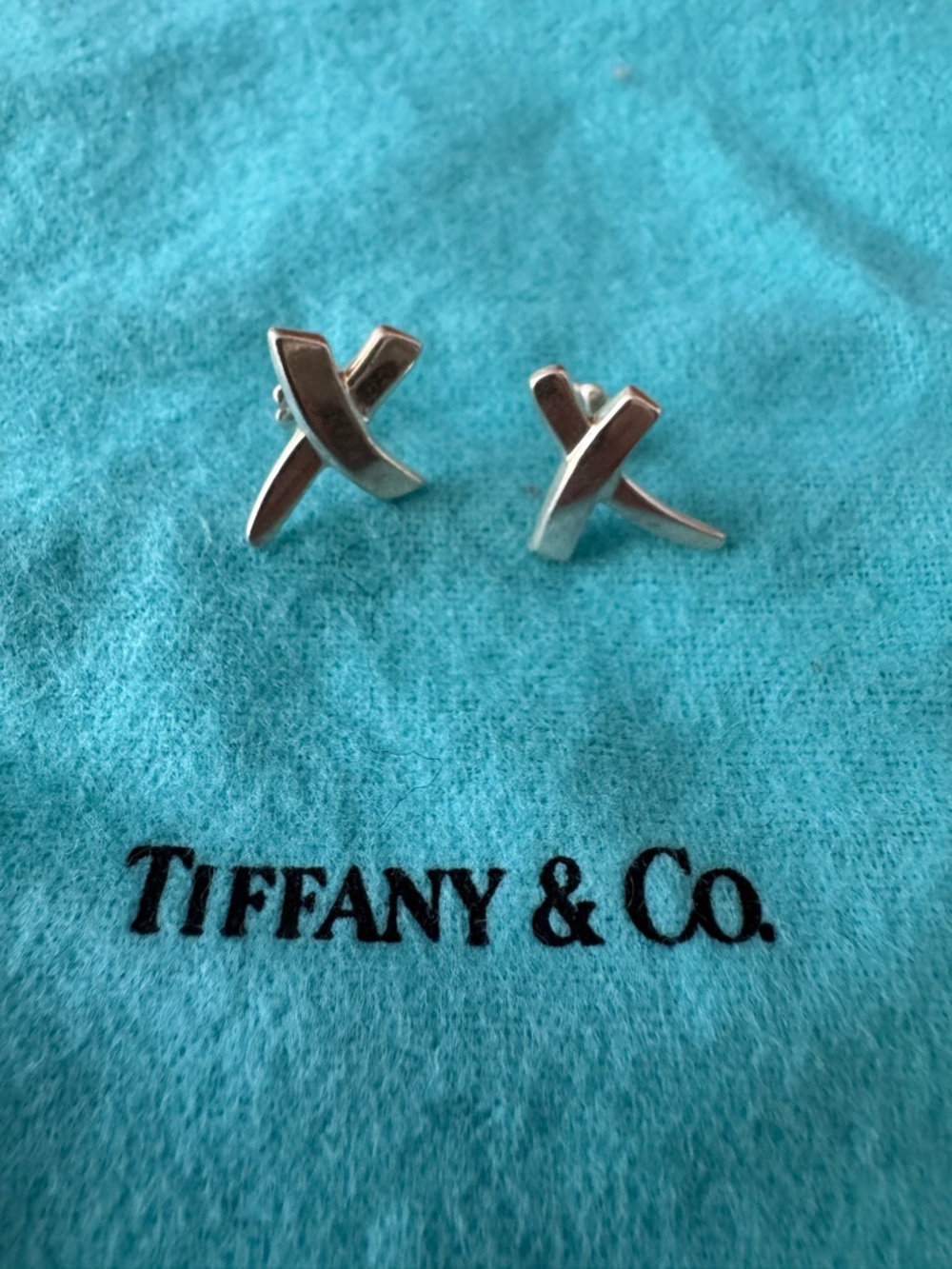 Tiffany & Co. Paloma Picasso Graffiti X Sterling Silver Earrings